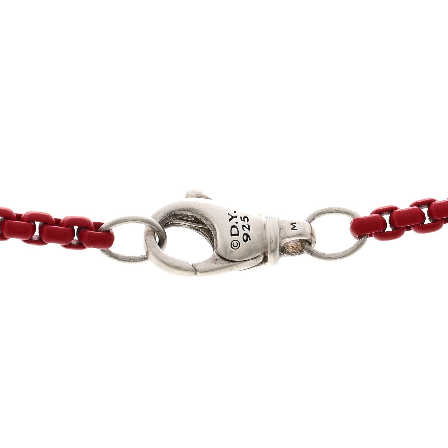 David Yurman Sterling Silver Stainless Steel 2.7mm Small Box Chain Necklace Burgundy 5 of 5