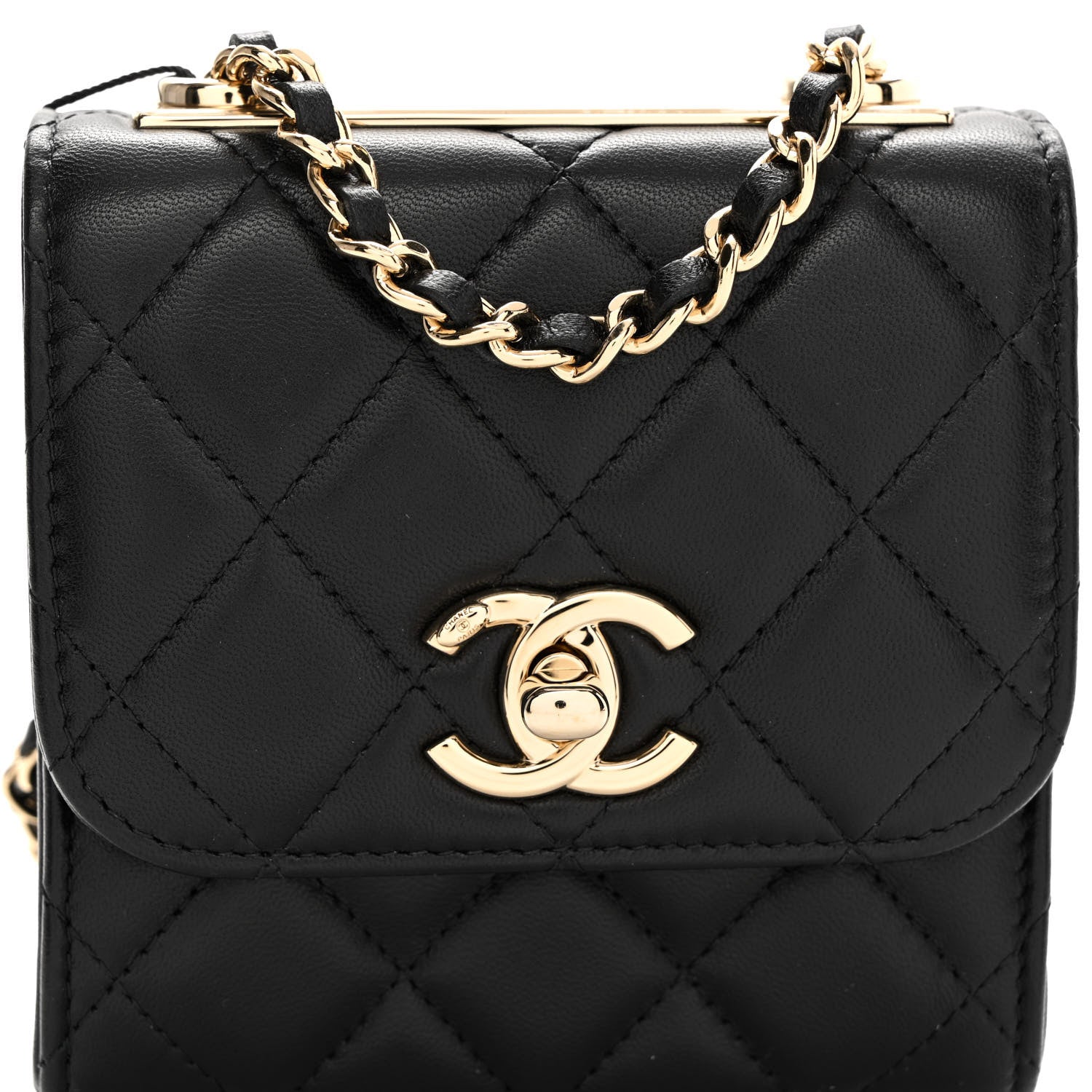 Chanel Lambskin Quilted Mini Trendy CC Clutch With Chain Black 8 of 11