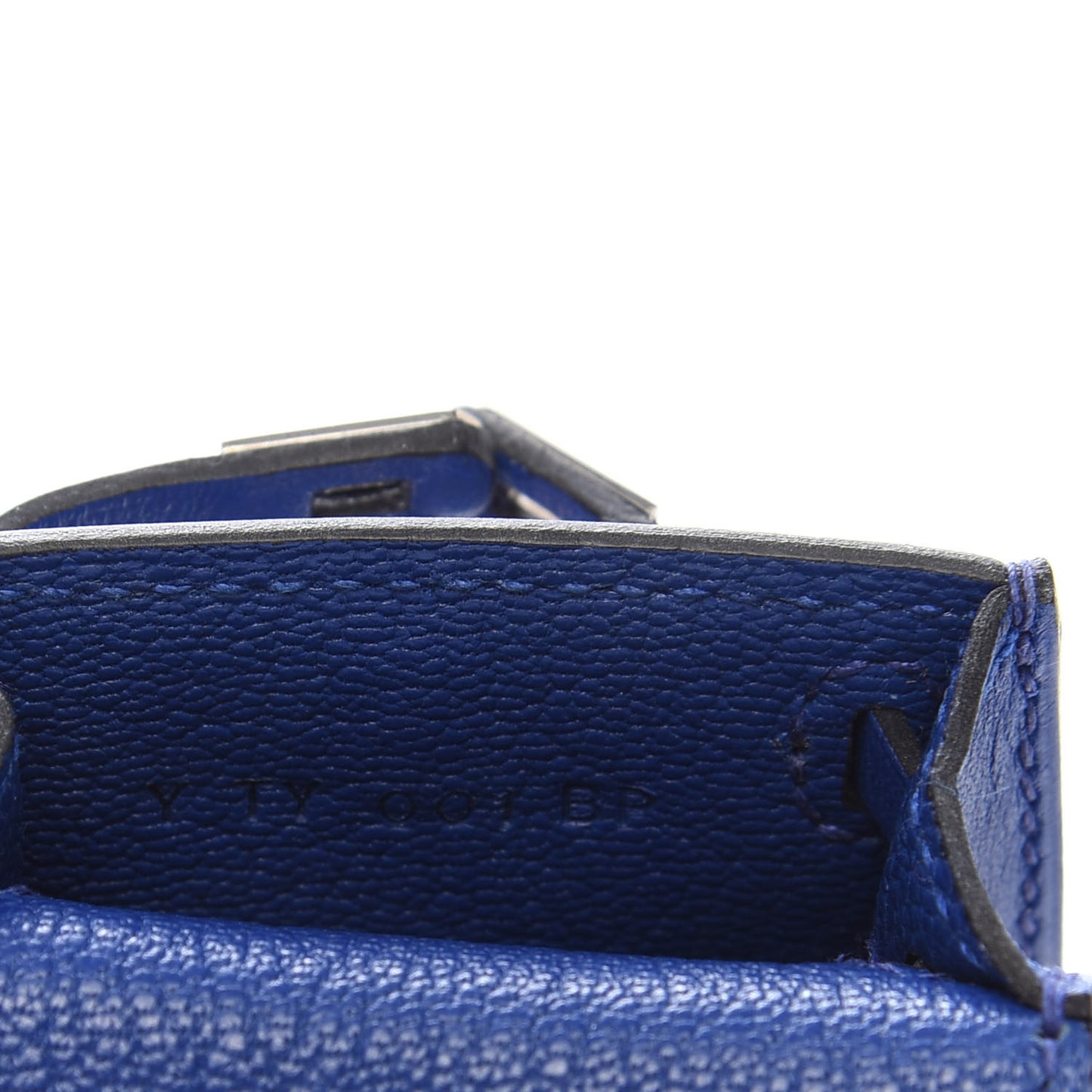 Tadelakt Mini Kelly Twilly Bag Charm Bleu Electrique