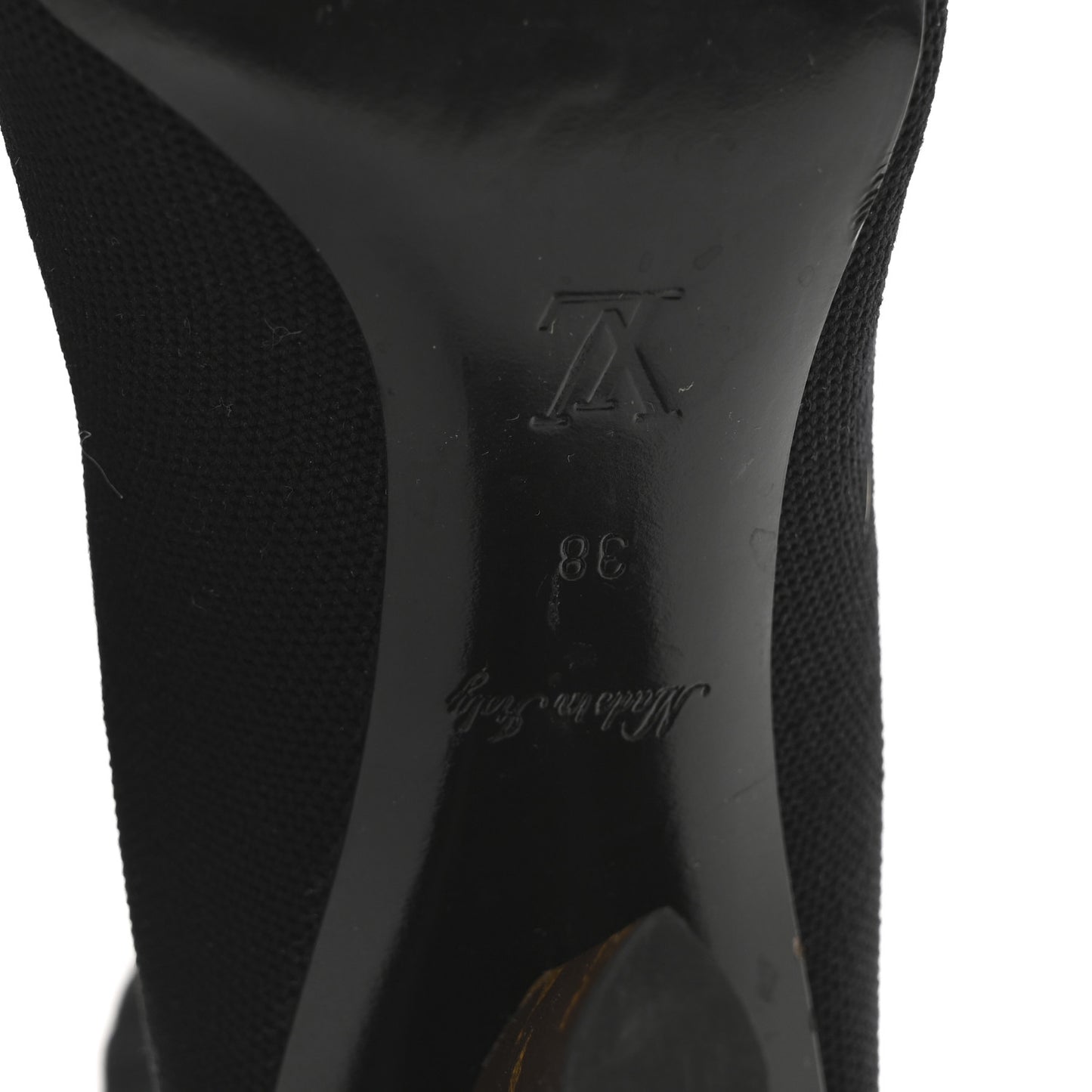 Monogram Stretch Fabric Silhouette Ankle Boots 38 Black