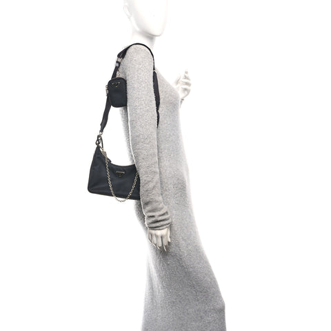 Re-Nylon Saffiano Re-Edition 2005 Shoulder Bag Black