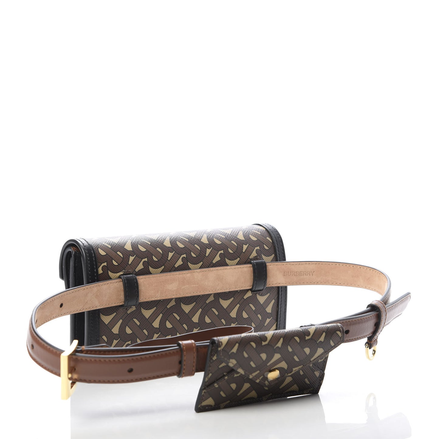 E-Canvas Monogram TB Envelope Belt Bag Bridle Brown