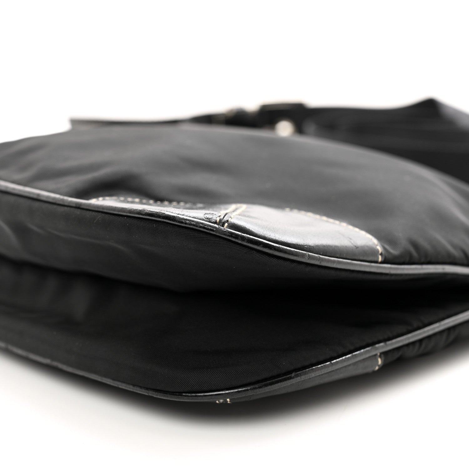 Prada Tessuto Nylon Calfskin Flat Messenger Bag Black 9 of 10