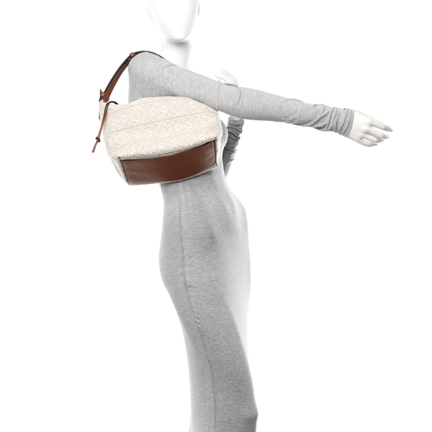 Jacquard Anagram Calfskin Small Cubi Bag Ecru Tan