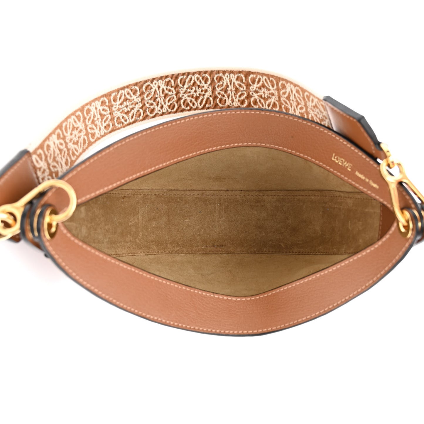 Satin Calfskin Jacquard Luna Bag Pecan