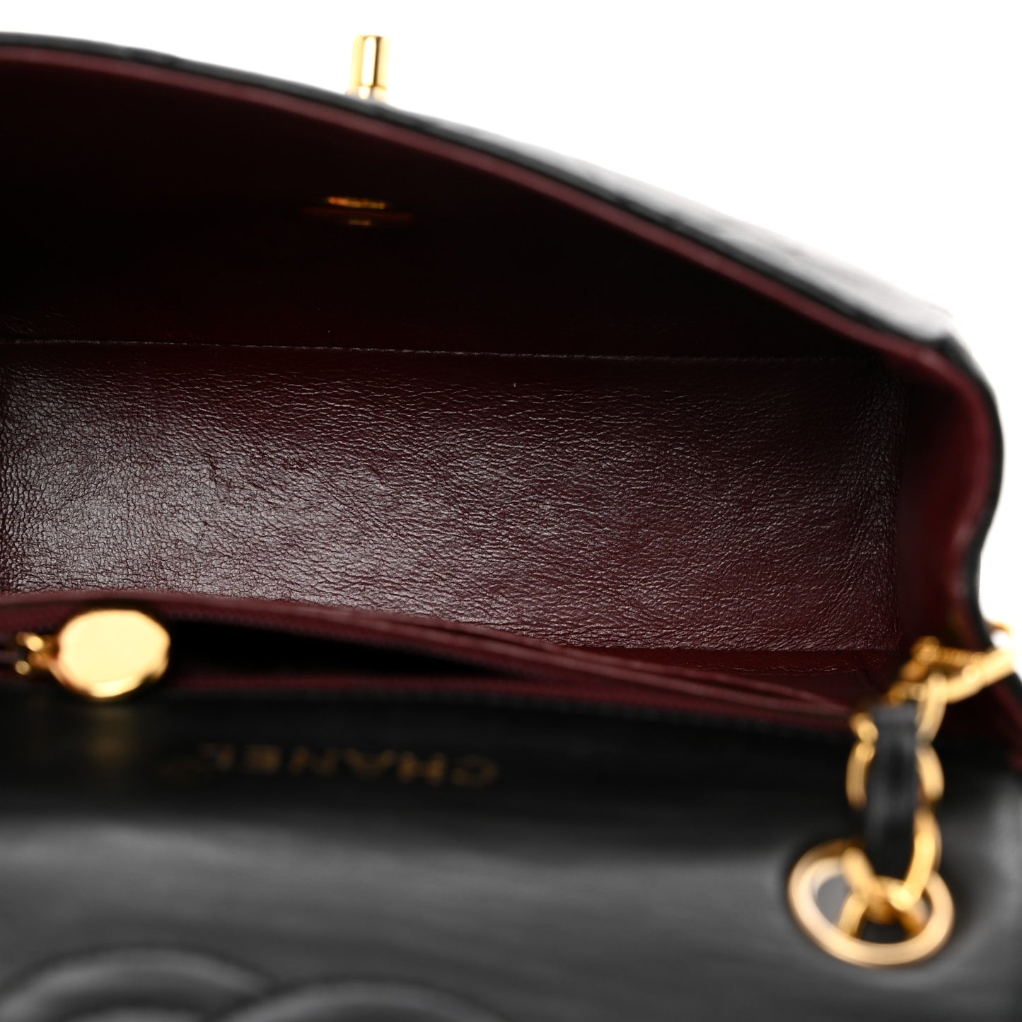 Lambskin Quilted Mini Square Flap Bag Black