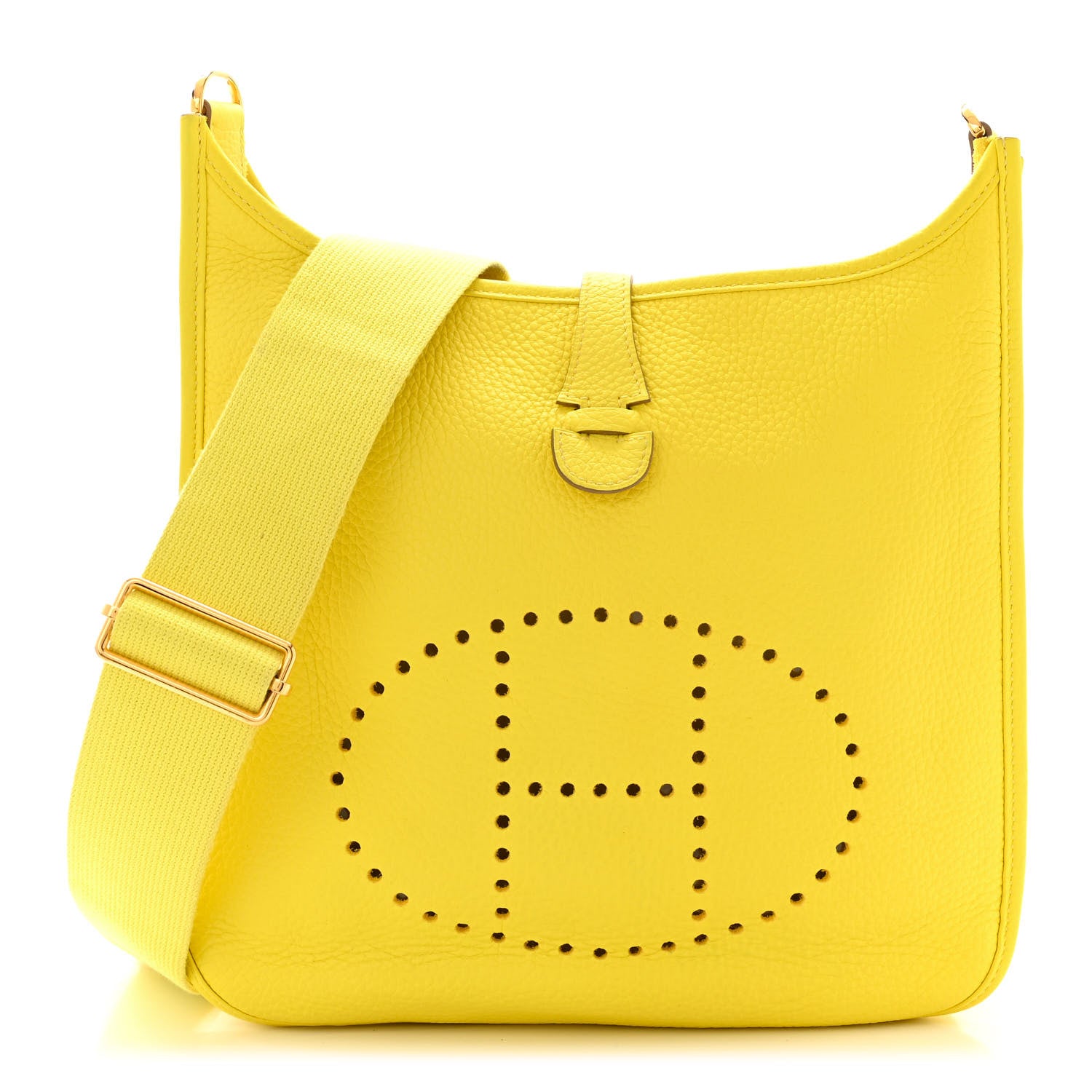 Hermes Taurillon Clemence Evelyne III PM Lime 1 of 12