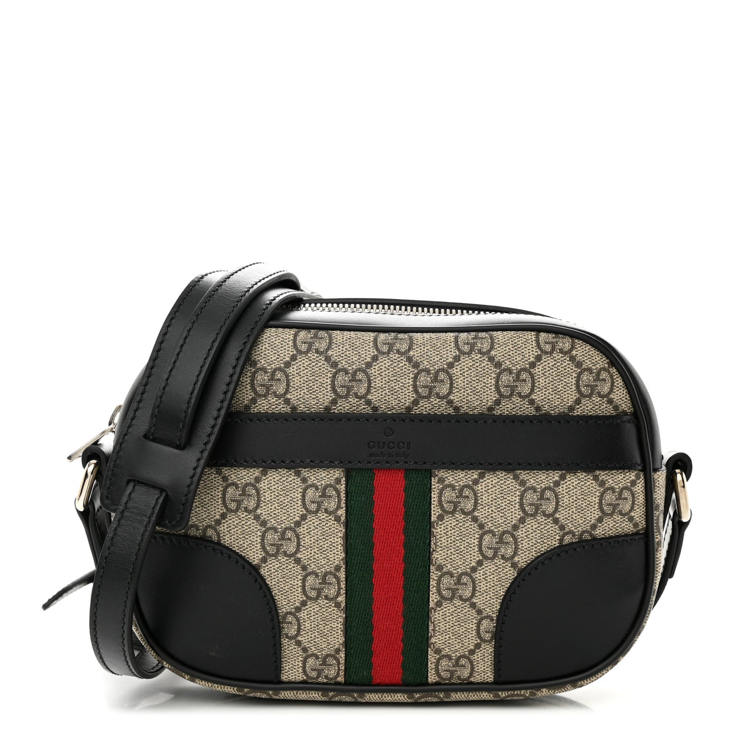 GG Supreme Monogram Web Small Shoulder Bag Black