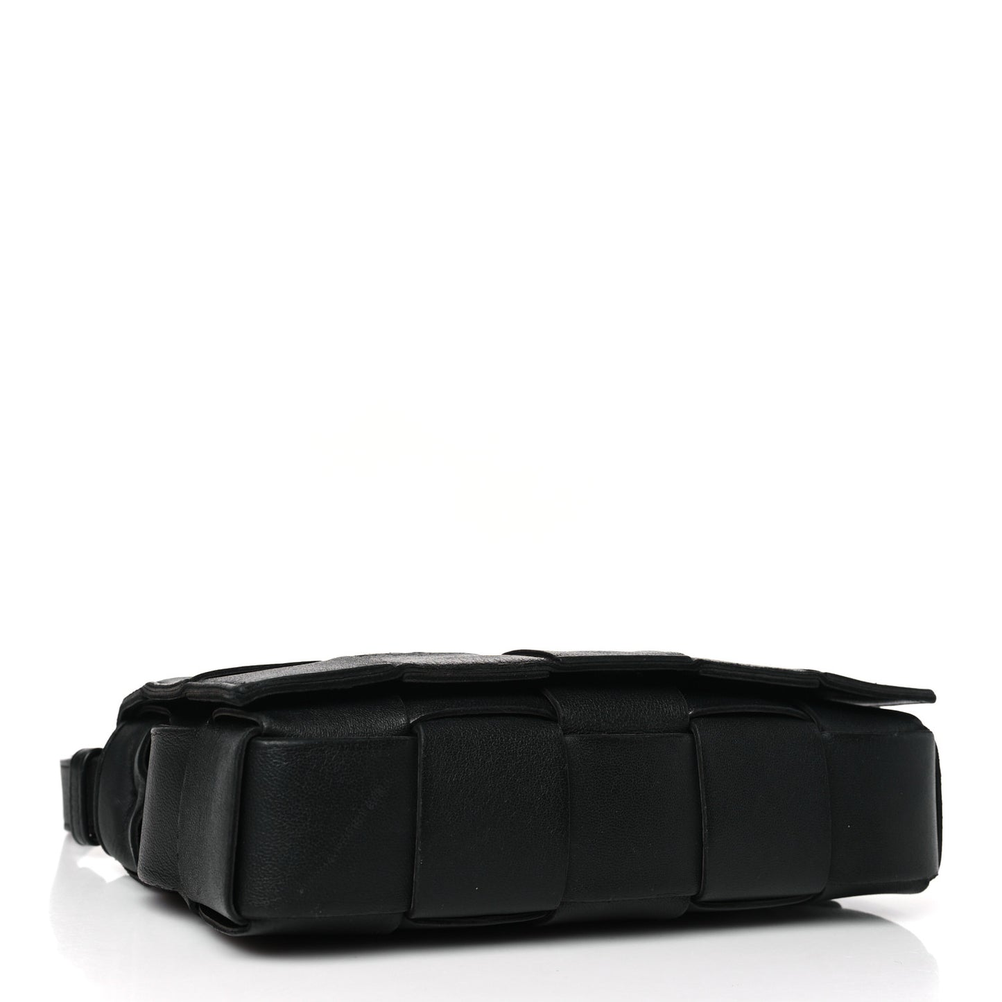 Lambskin Maxi Intreccio Small Cassette Crossbody Bag Black