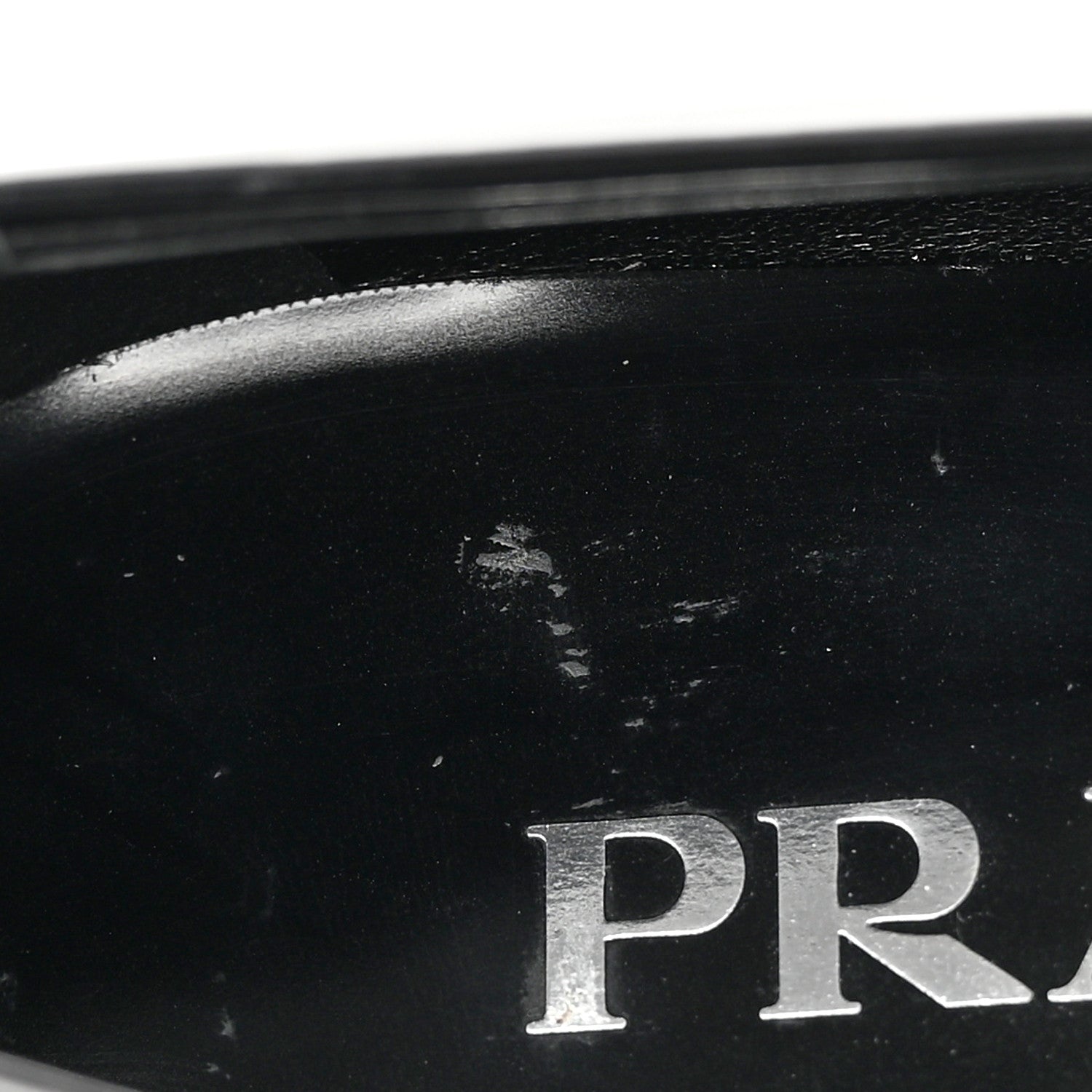 Prada Brushed Calfskin Metal Triangle Logo 20mm Loafers 36.5 Black 9 of 12