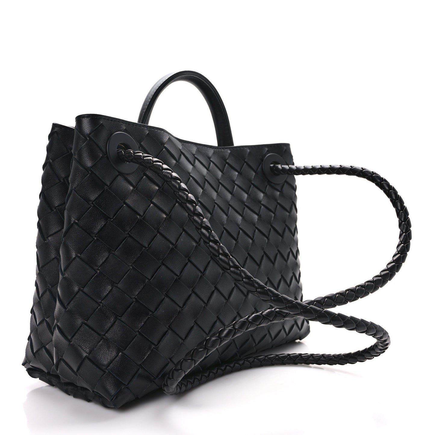 Nappa Intrecciato Small Andiamo Shoulder Bag Black