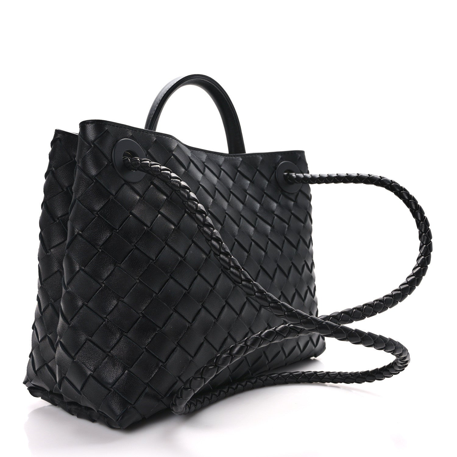 Bottega Veneta Nappa Intrecciato Small Andiamo Shoulder Bag Black 3 of 12