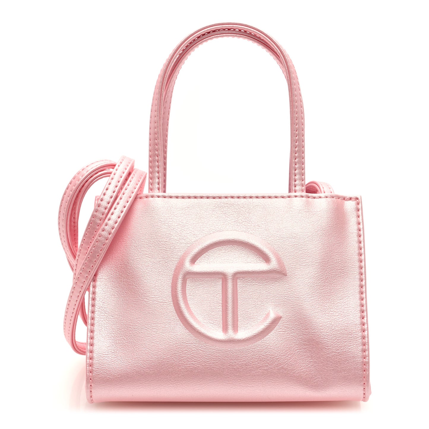 Metallic Vegan Leather Small Shopping Bag Ballerina