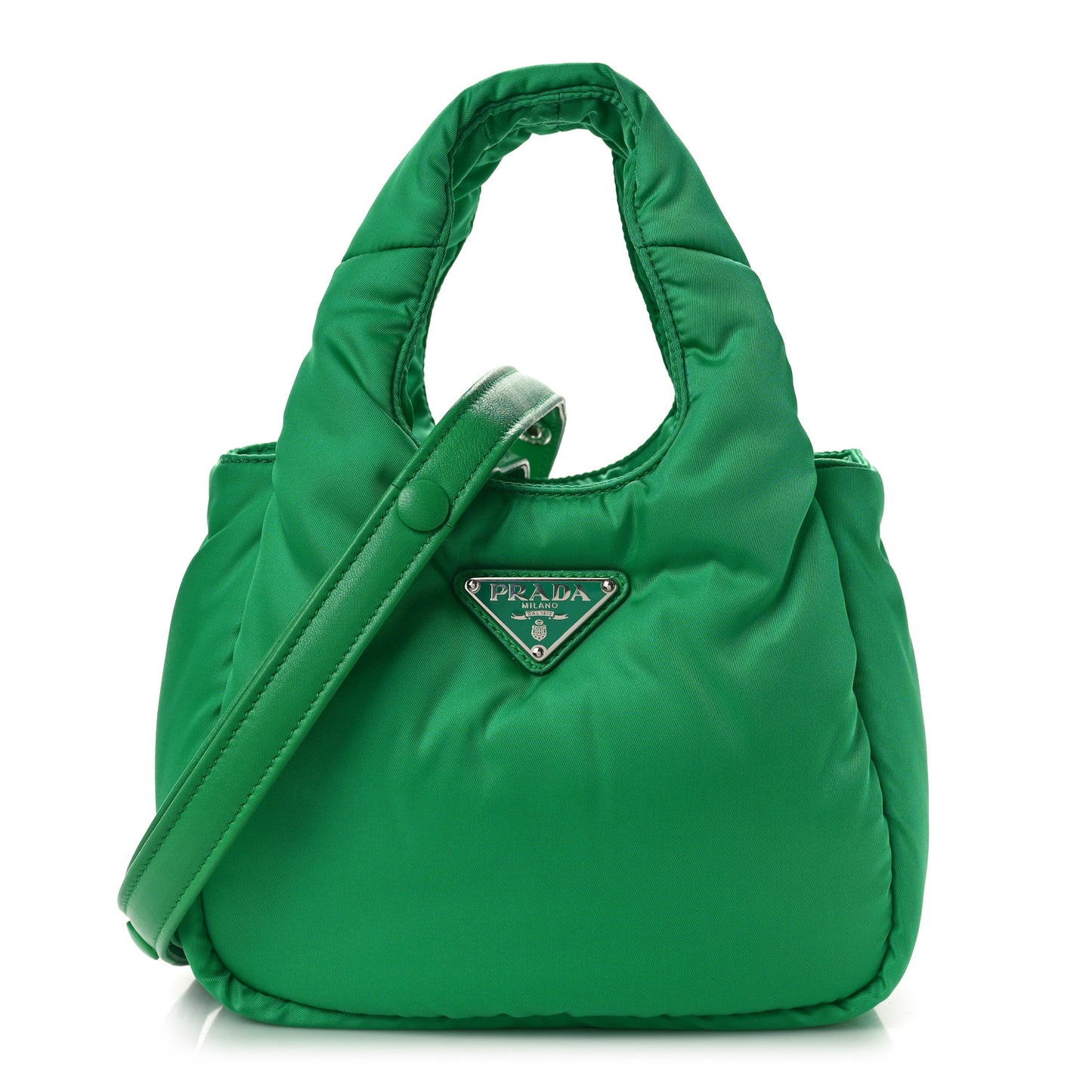 Re-Nylon Soft Padded Small Double Handled Shoulder Bag Mango