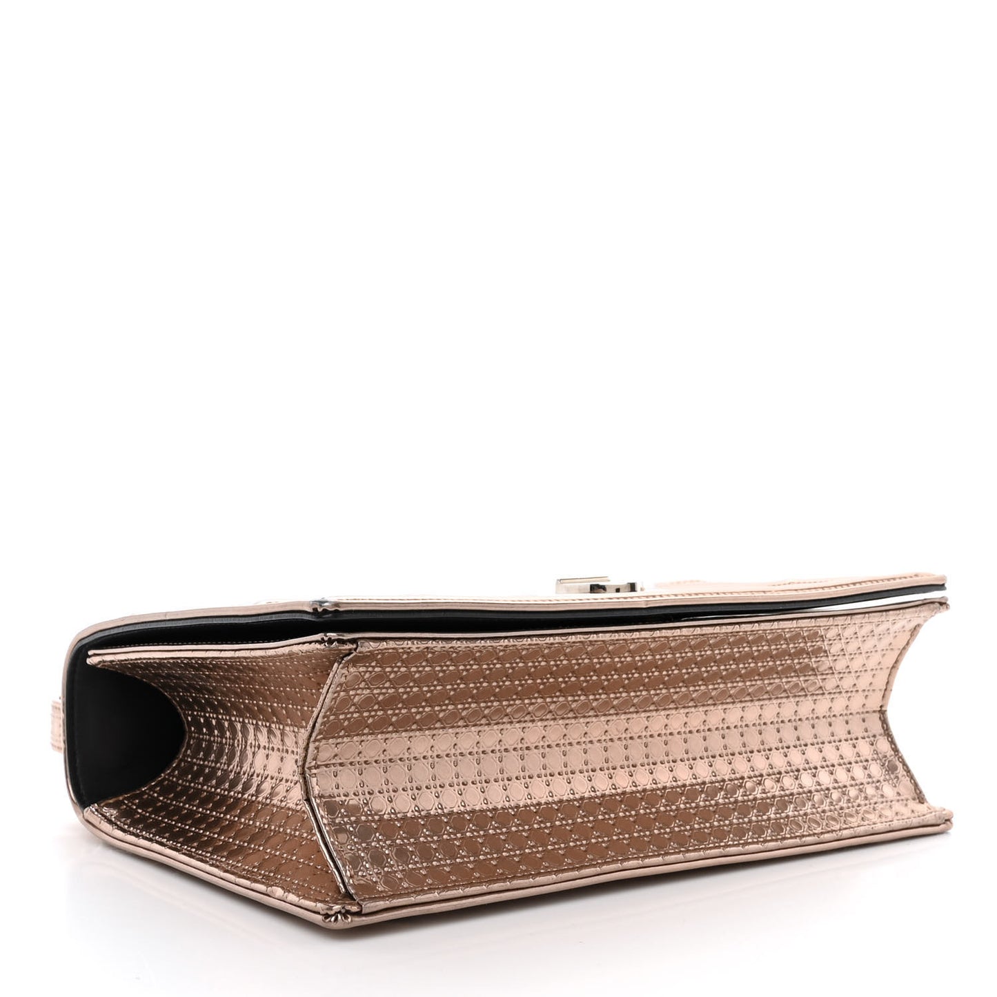 Metallic Patent Micro-Cannage Medium Diorama Flap Bag Pink
