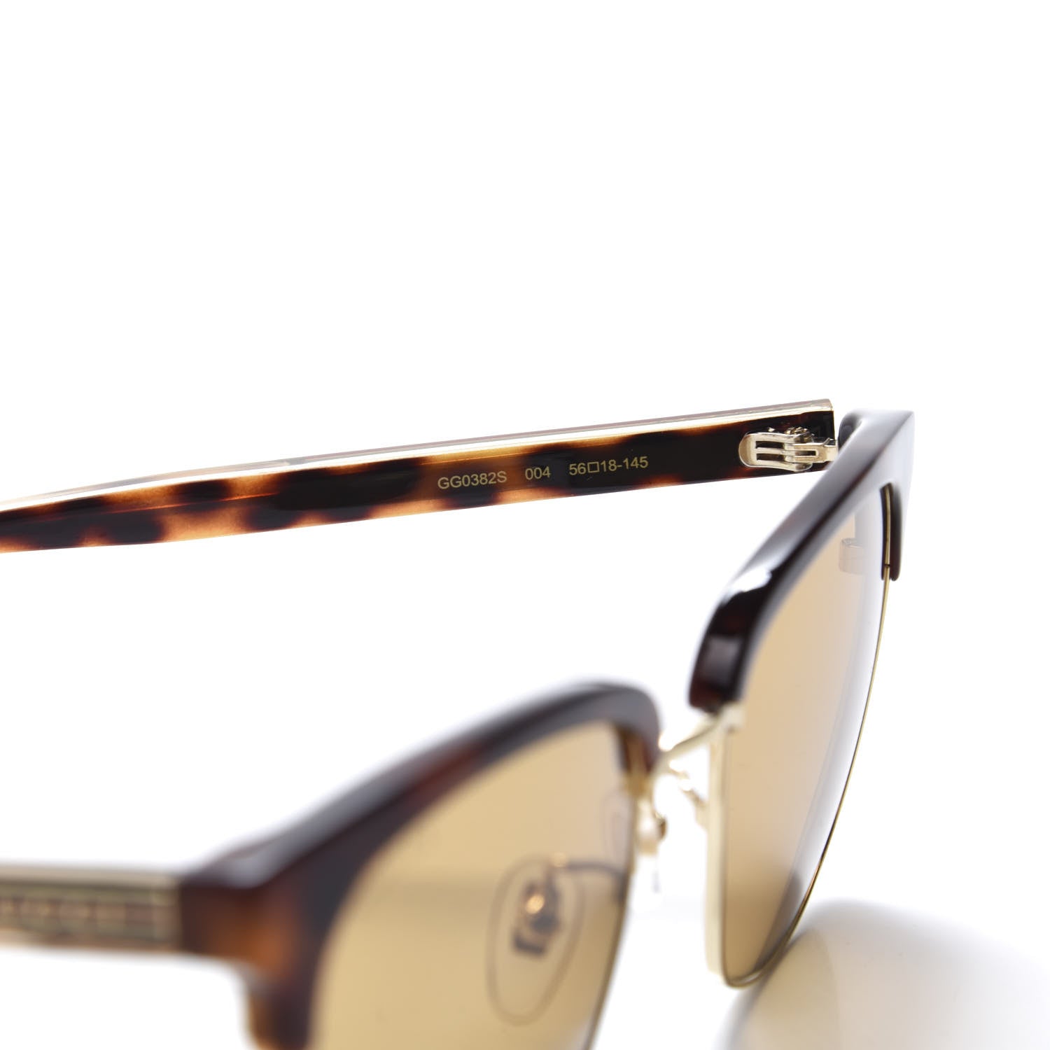 Gucci Acetate Square Frame Web Sunglasses GG0382S Tortoise 8 of 9