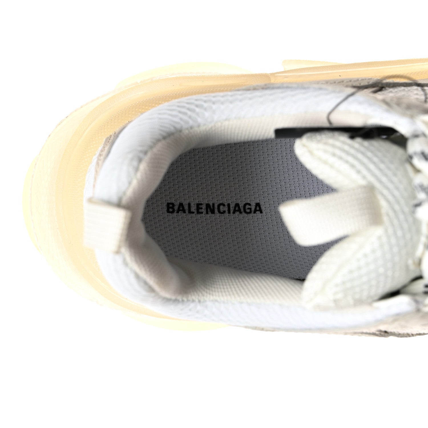 Balenciaga Fabric Mesh Clear Sole Womens Triple S Sneakers 38 White 6 of 8