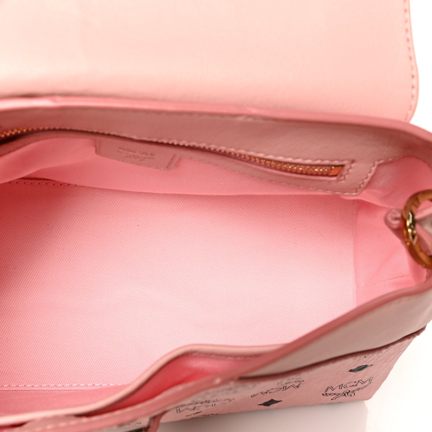 Calfskin Visetos Essential Flap Small Shoulder Bag Soft Pink