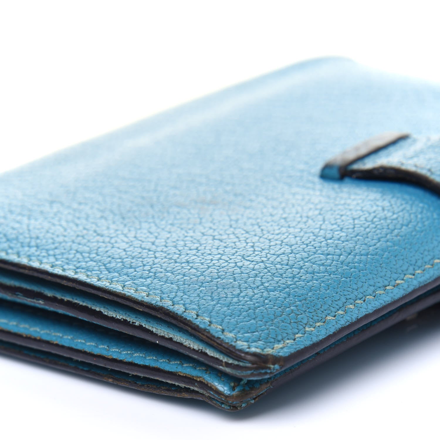 Hermes Chevre Mysore Compact Bearn Wallet Blue Jean 18 of 29