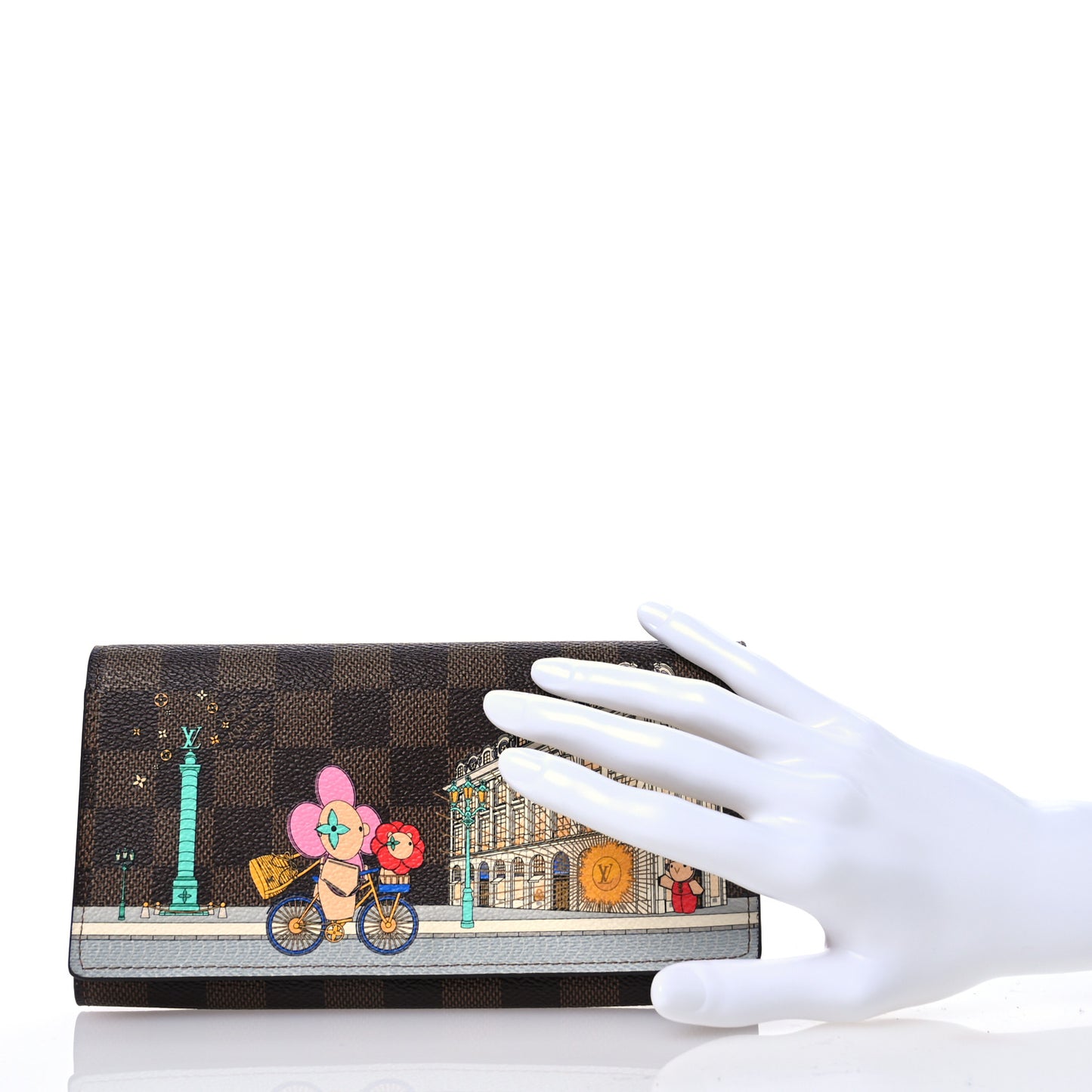 Damier Ebene 2022 Christmas Animation London Sarah Wallet Pink