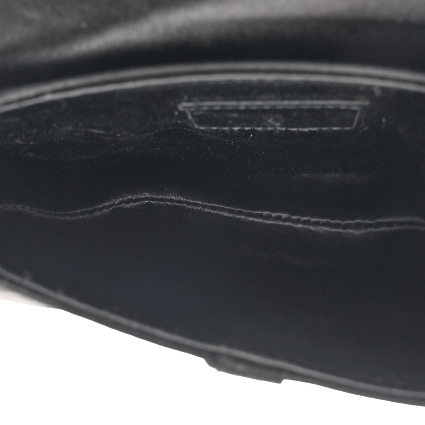 Satin Crystal Mini Saddle Bag Black