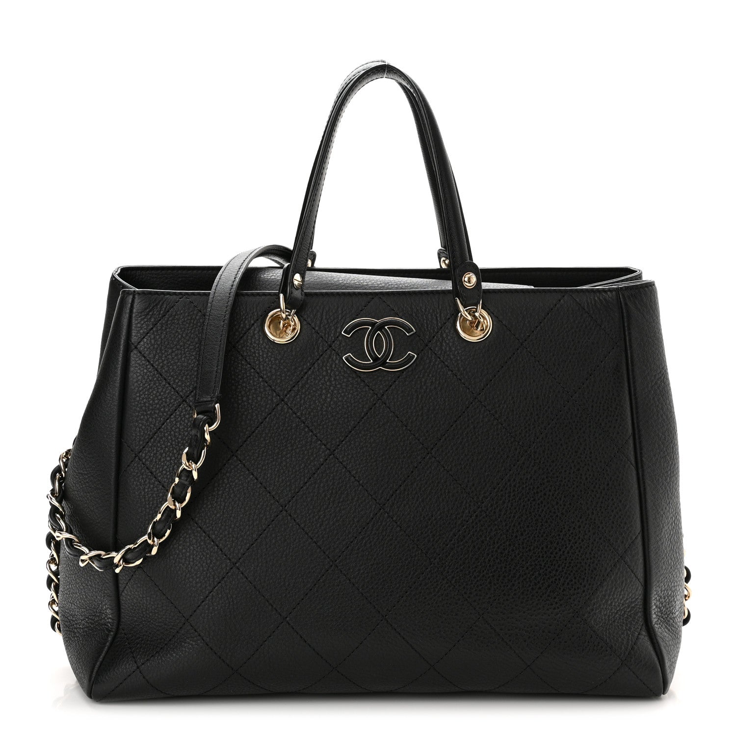 Chanel Bullskin Stitched Medium Shopping Bag Black 1 of 11
