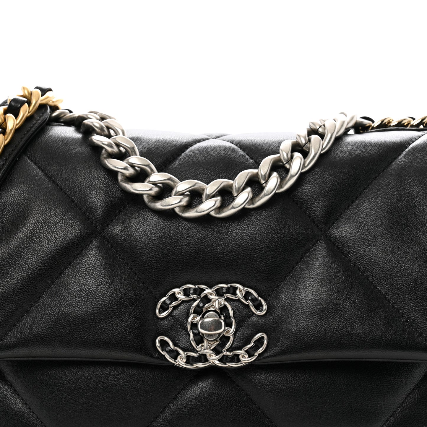 Lambskin Quilted Medium Chanel 19 Flap Black