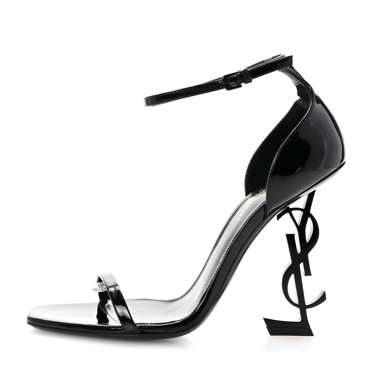 Patent Calfskin Opyum 110 Sandals 38.5 Black