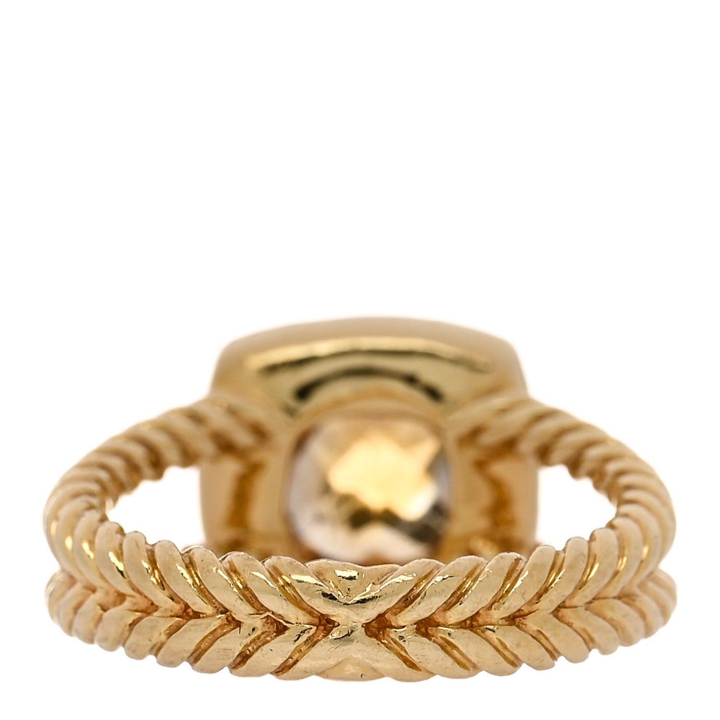 18K Yellow Gold Diamond Citrine 7mm Petite Albion Ring 52 6