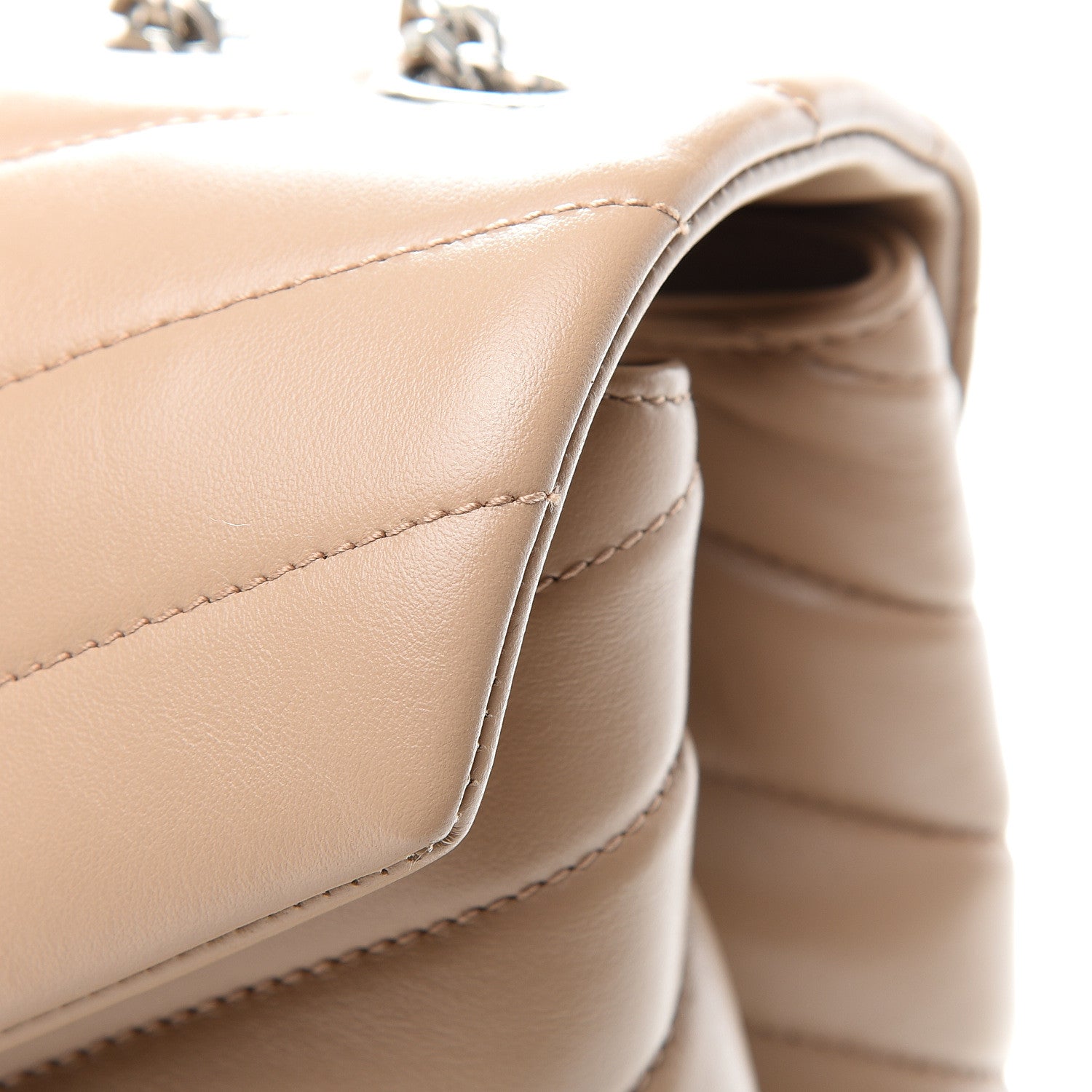 Saint Laurent Calfskin Y Quilted Monogram Medium Loulou Chain Satchel Dark Beige 10 of 10