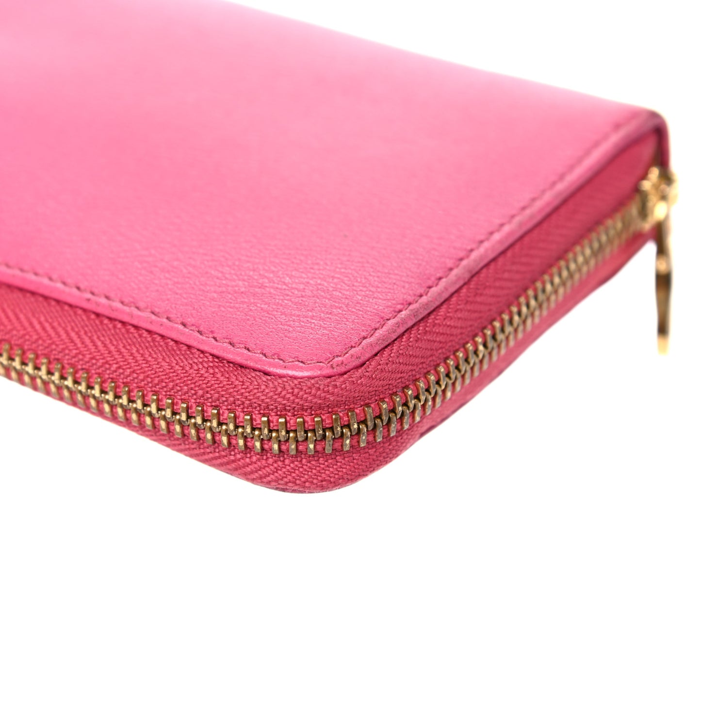 Calfskin Zip Around Wallet Pink