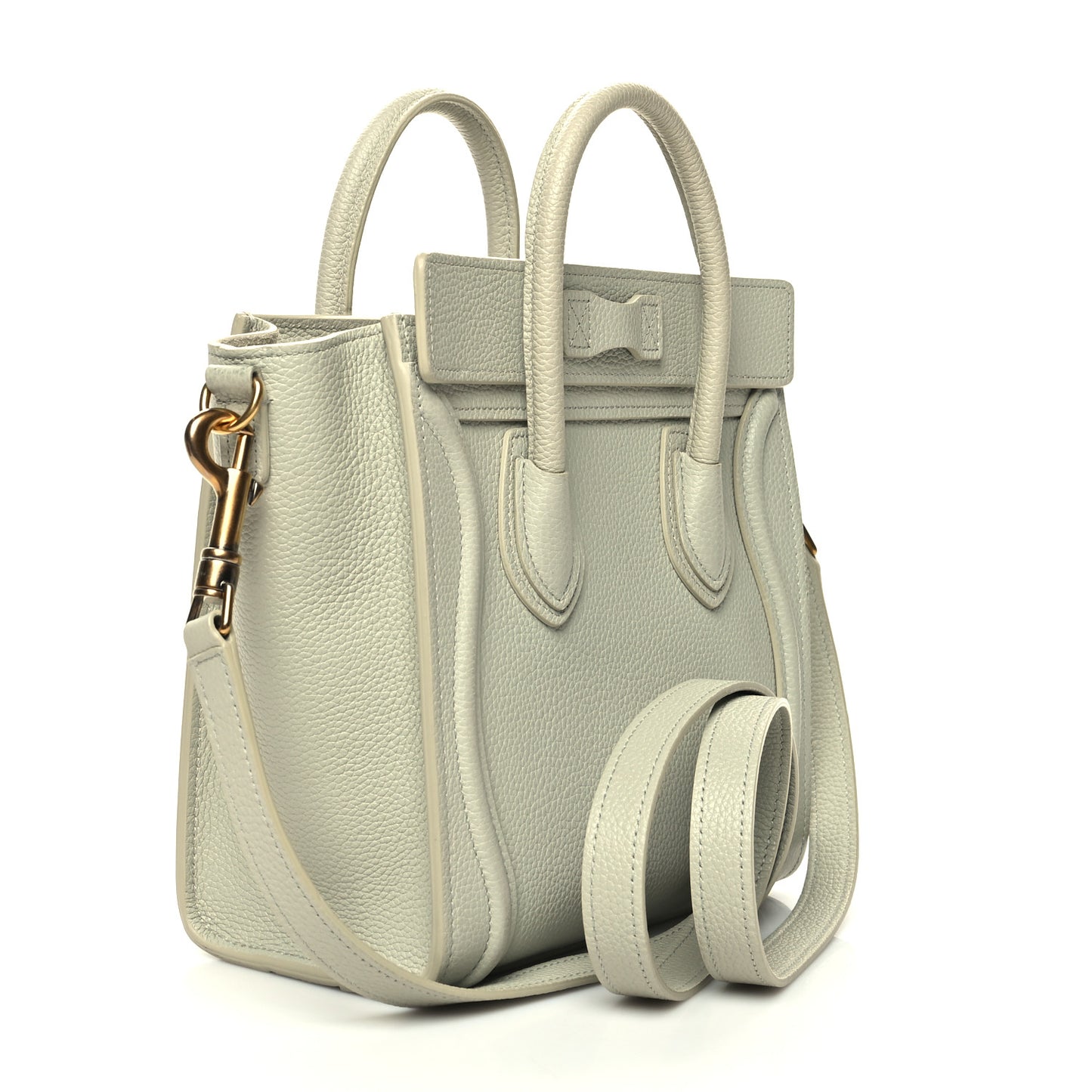 Drummed Calfskin Nano Luggage Vert D'eau