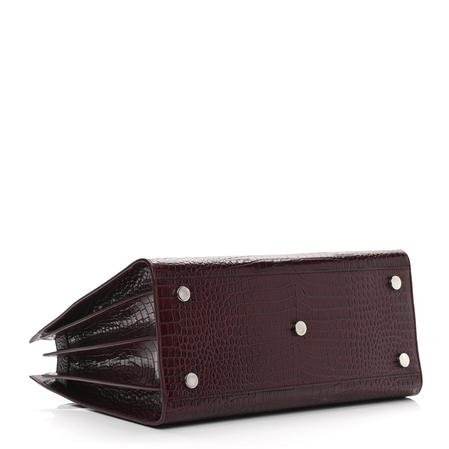 Calfskin Crocodile Embossed Small Sac de Jour Wine