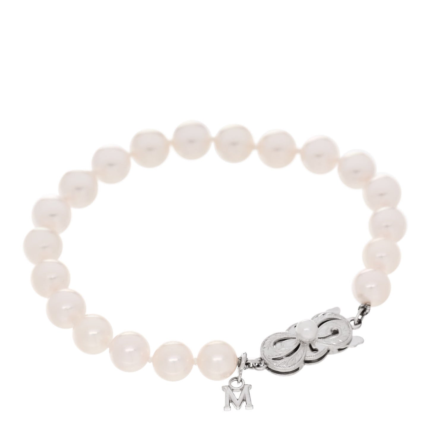 18K White Gold Akoya Cultured Pearl 6.5-7mm Strand Bracelet