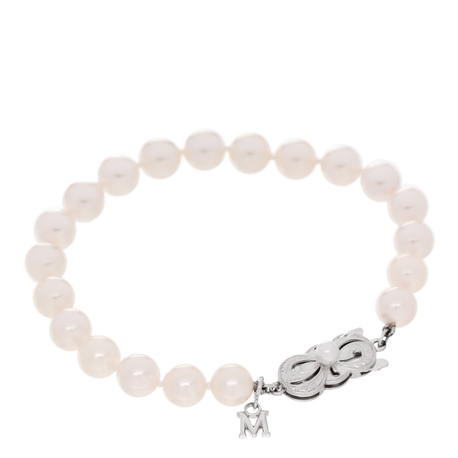 Mikimoto 18K White Gold Akoya Cultured Pearl 6.5-7mm Strand Bracelet 2 of 4