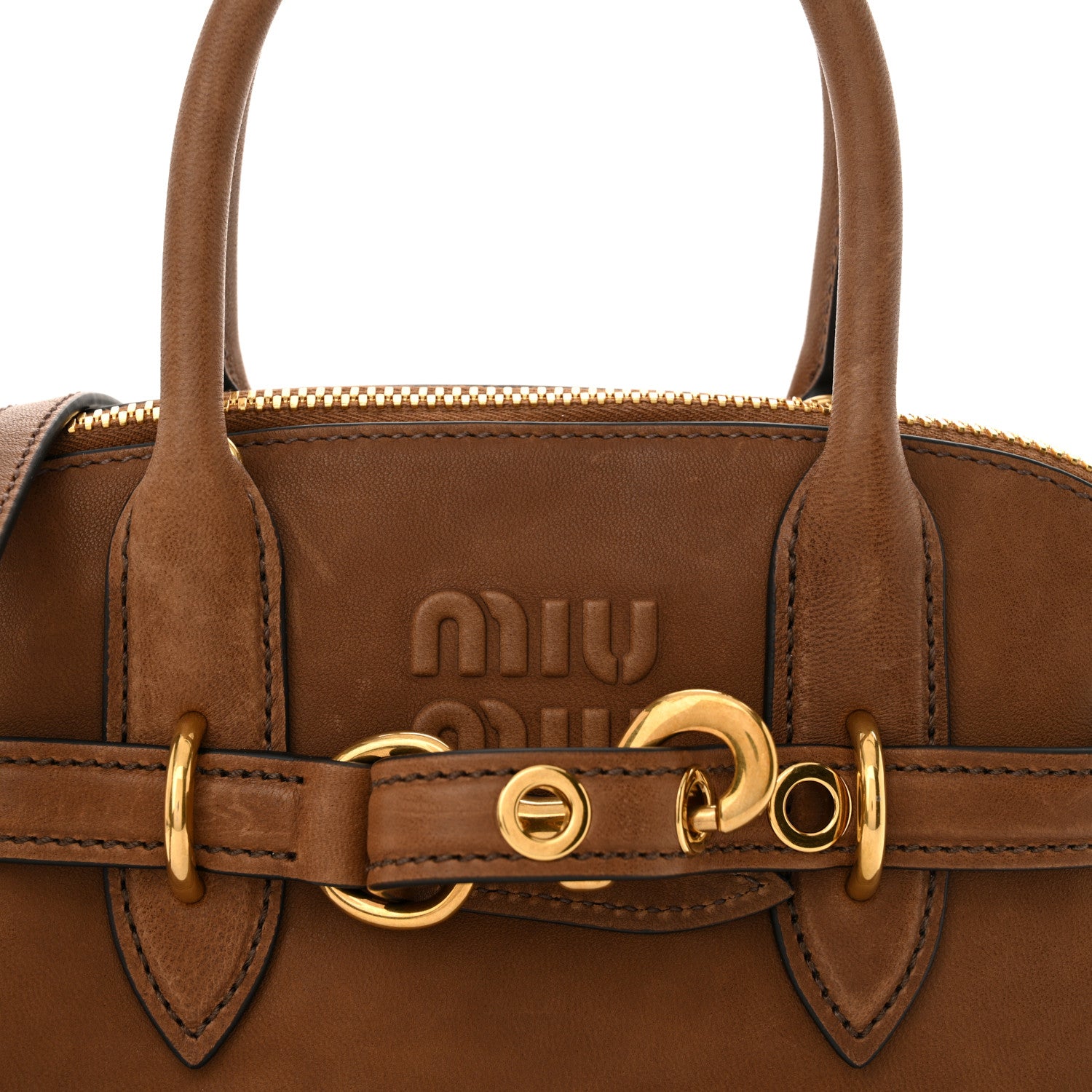 Miu Miu Nappa Aviator Small Aventure Bag Rovere 7 of 12