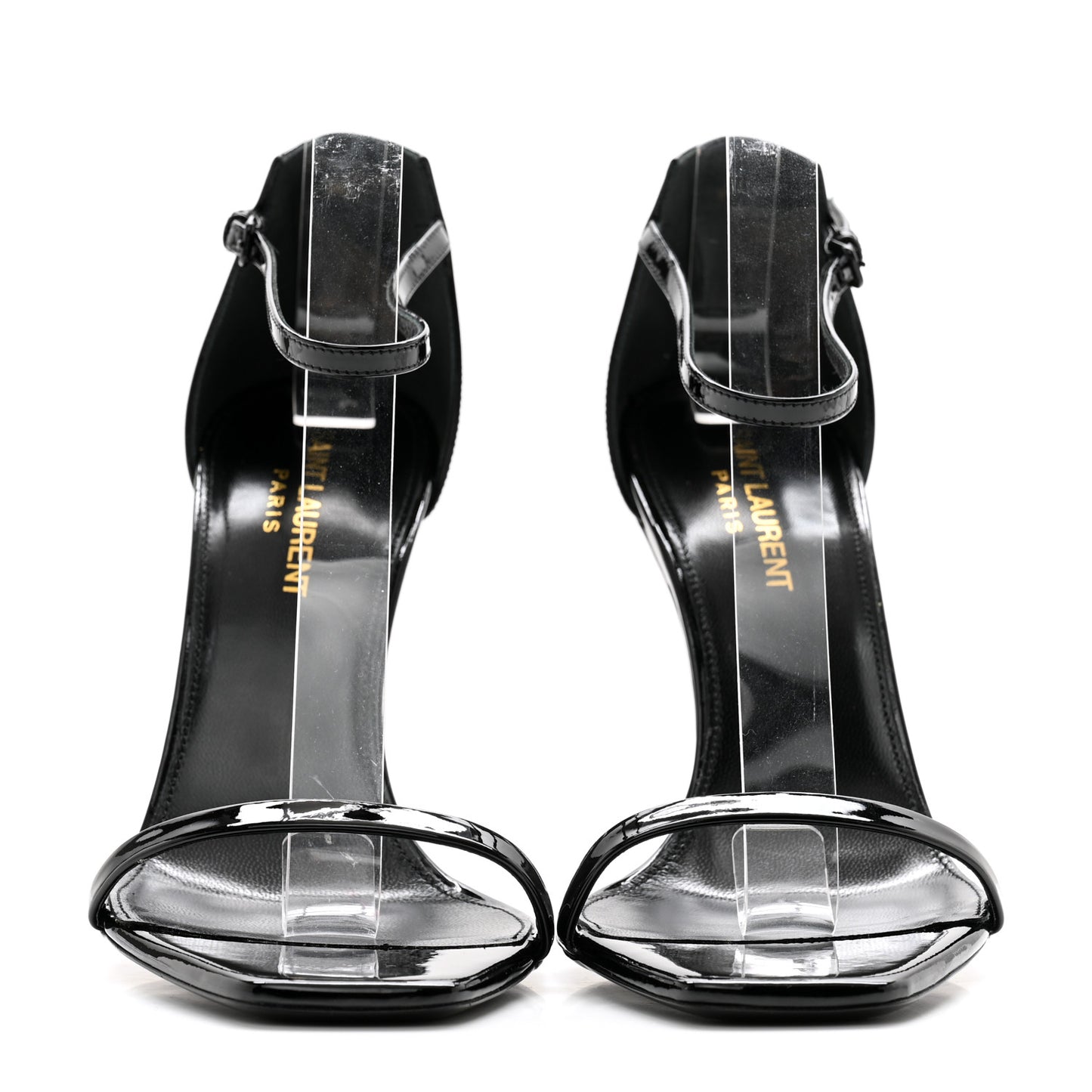Patent Calfskin Opyum 110 Sandals 38.5 Black