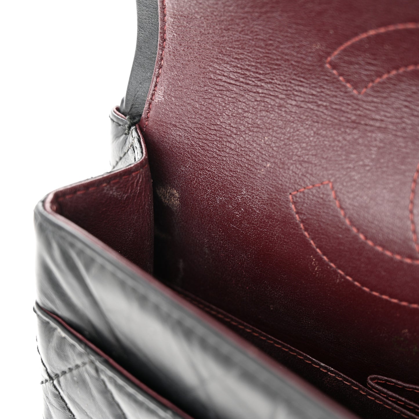 Aged Calfskin Quilted 2.55 Reissue 225 Flap Black