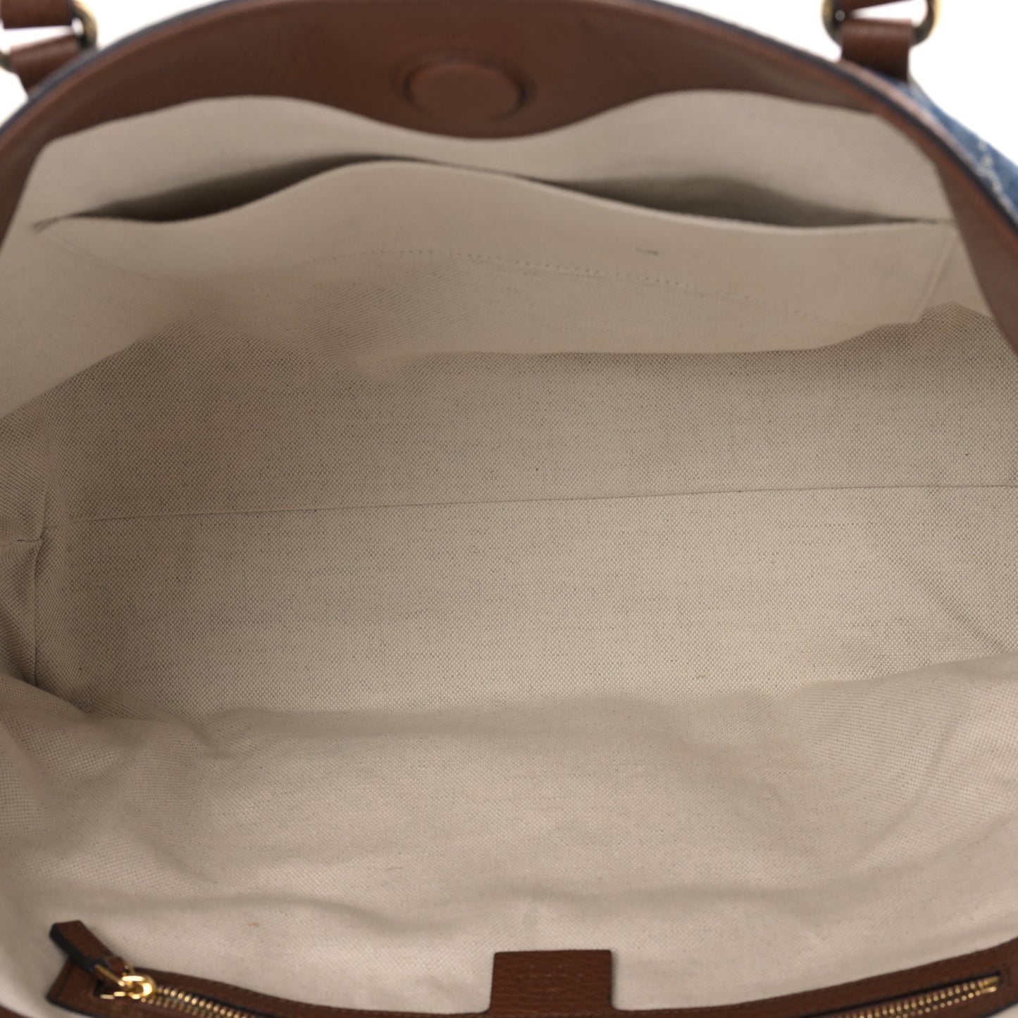New Denim GG Monogram Medium Ophidia Shopping Tote Blue Tea Cuir