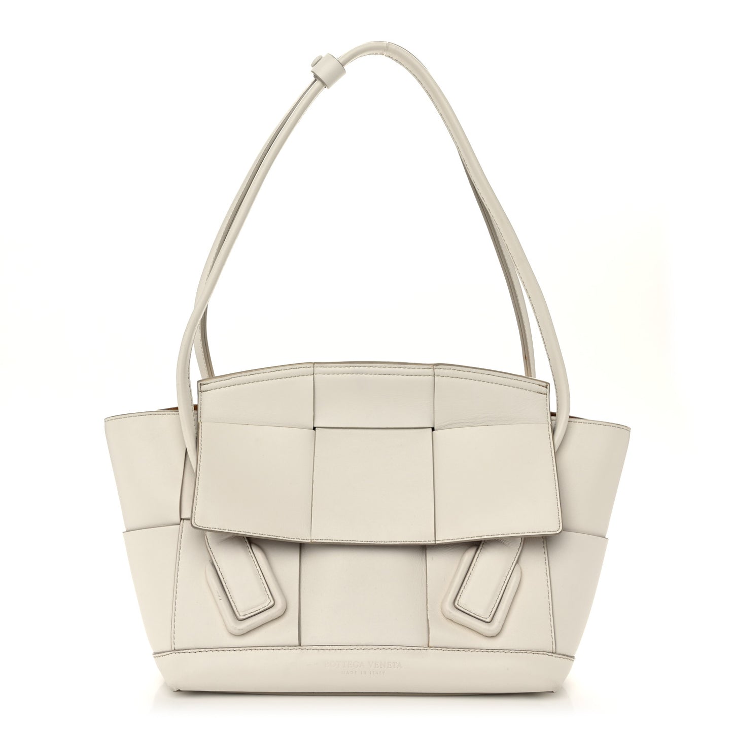 French Calfskin Maxi Intrecciato Small Arco Bianco