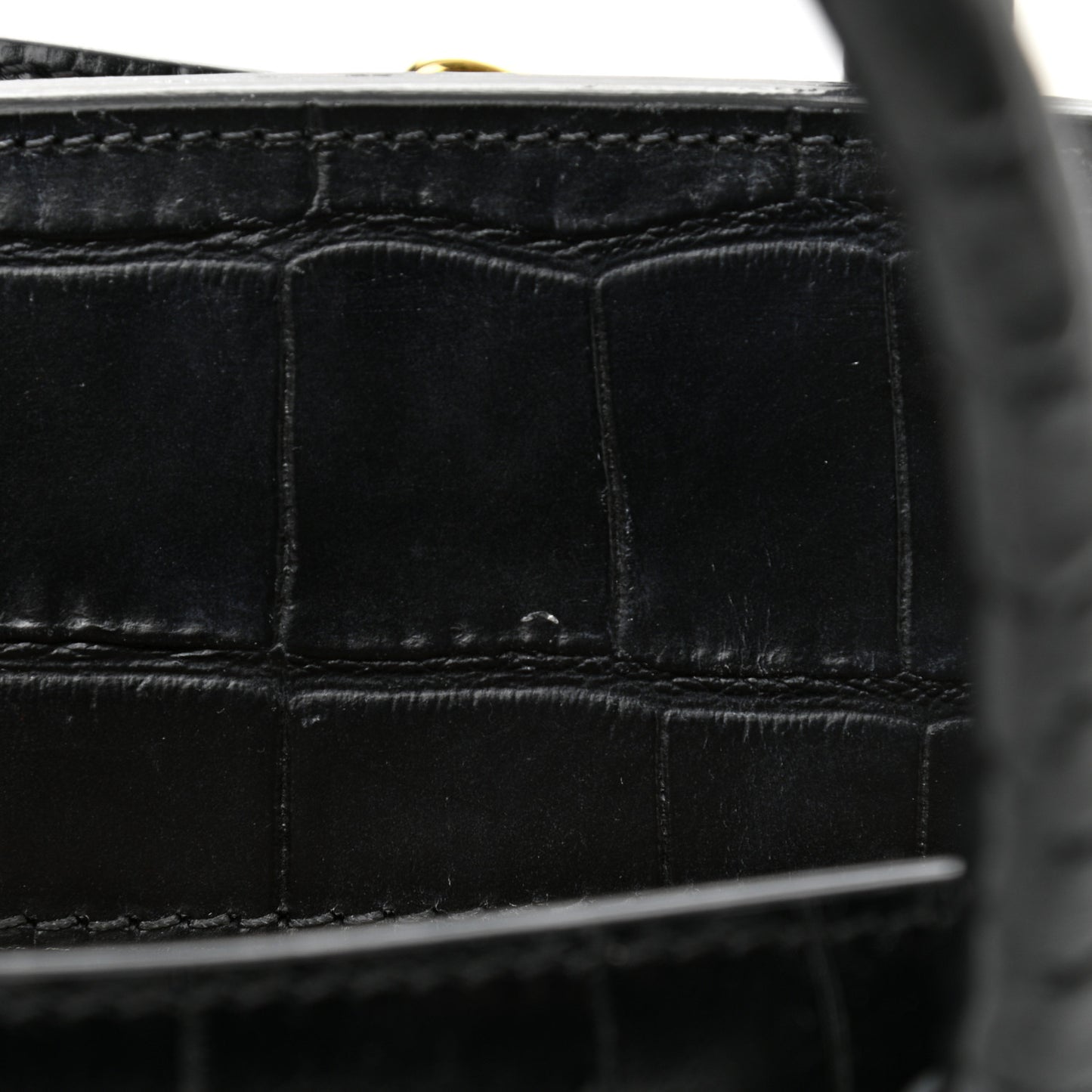 Calfskin Crocodile Embossed Mini Heroine 21 Black