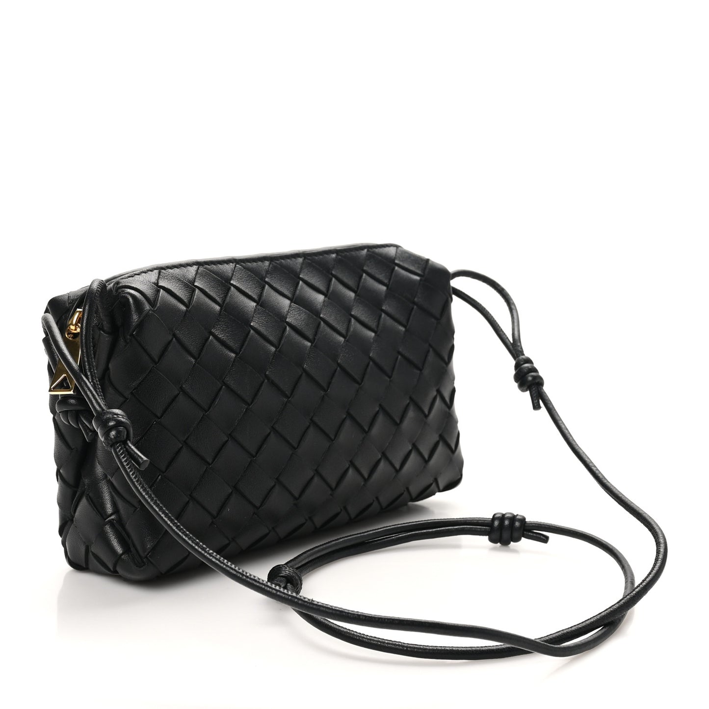 Nappa Intrecciato Small Loop Camera Bag Black
