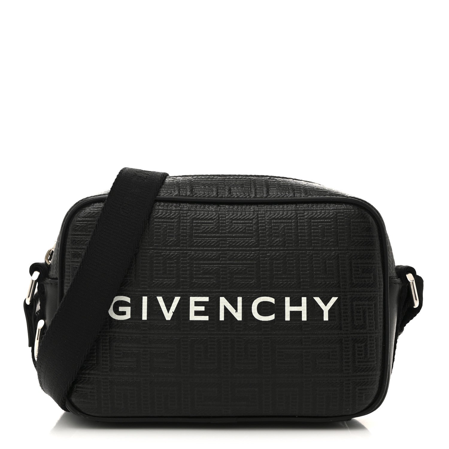 Givenchy Coated Canvas Logo Embossed G Essentials Camera Bag Black