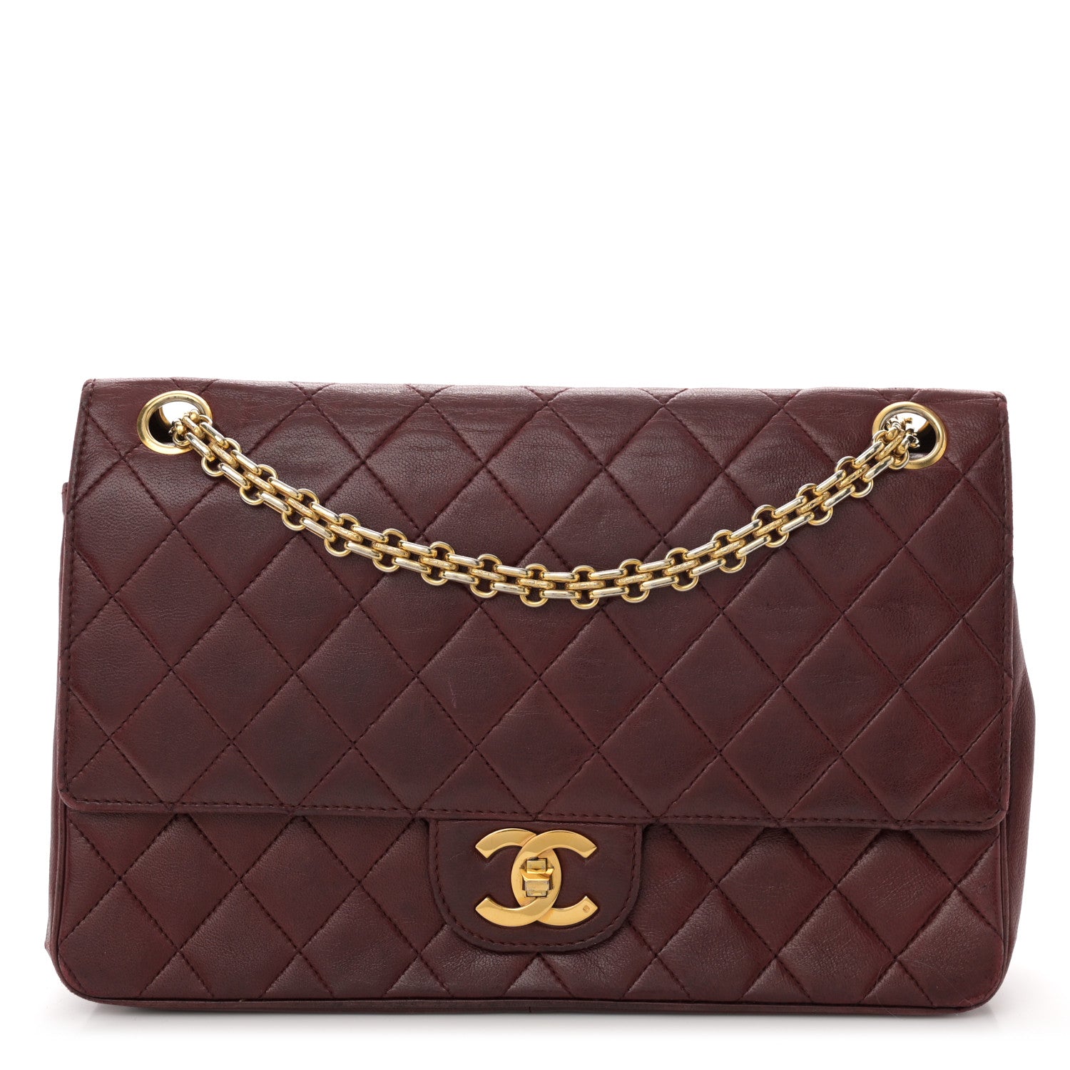 Chanel Lambskin Quilted Medium Double Flap Bijoux Chain Bordeaux 1 of 13