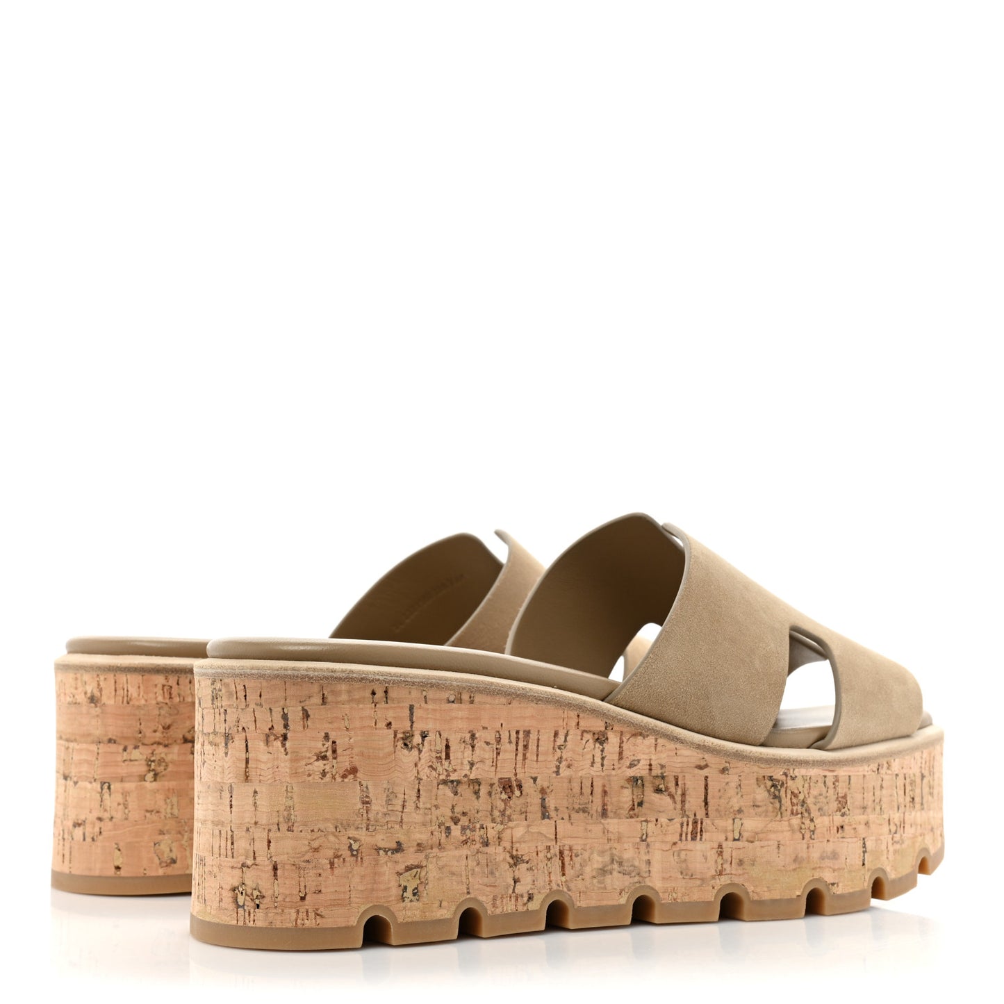 Suede Goatskin Cork Eze 30 Sandals 38 Beige Argile