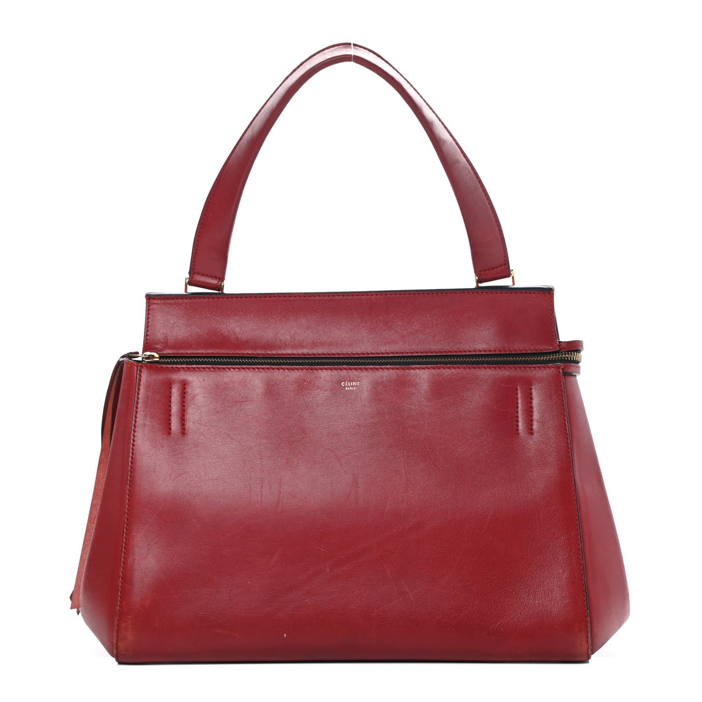 Smooth Calfskin Medium Edge Shoulder Bag Red