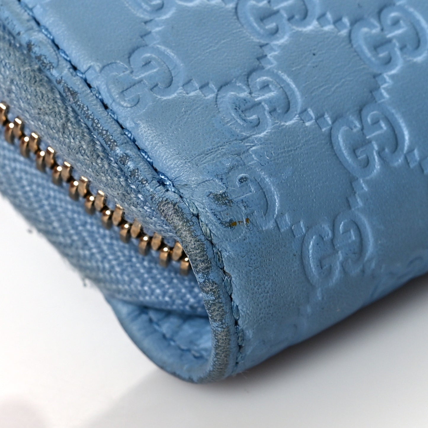 Soft Microguccissima Zip Around Organizer Wallet Mineral Blue