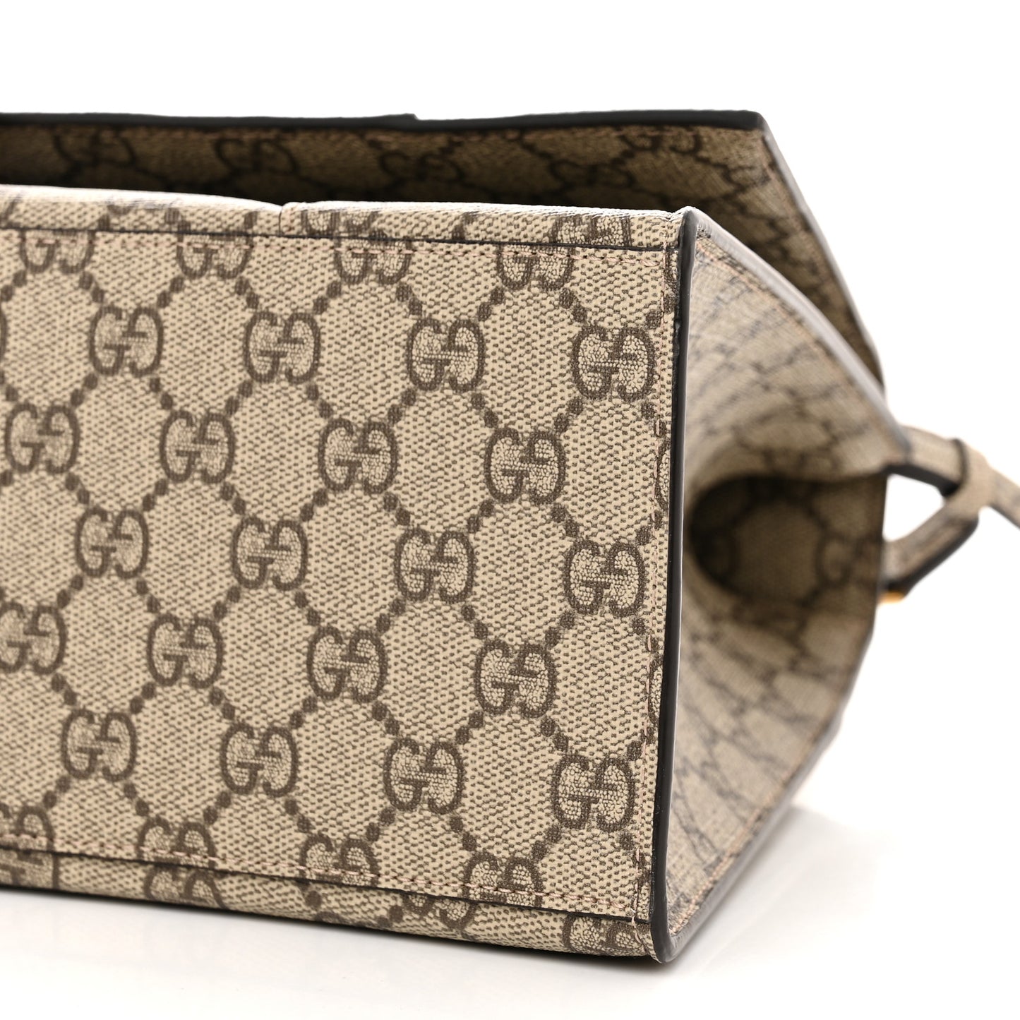 X GUCCI GG Supreme Monogram Medium Hourglass Top Handle Bag Beige Ebony