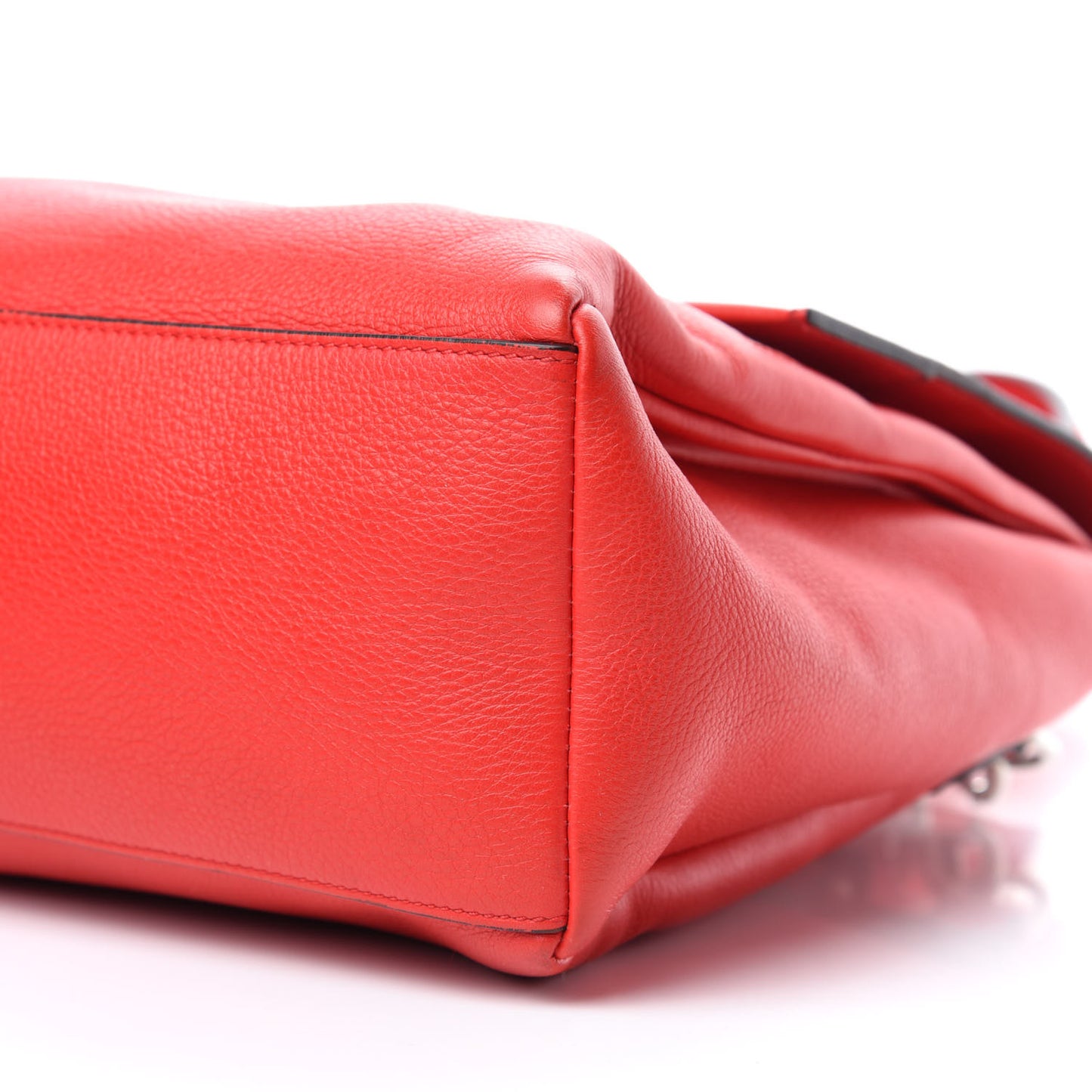 Calfskin Small Pandora Pure Flap Bag Medium Red