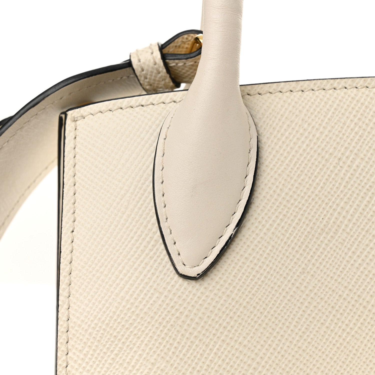 Prada Saffiano Cuir Calfskin Small Monochrome Top Handle Tote White 11 of 17